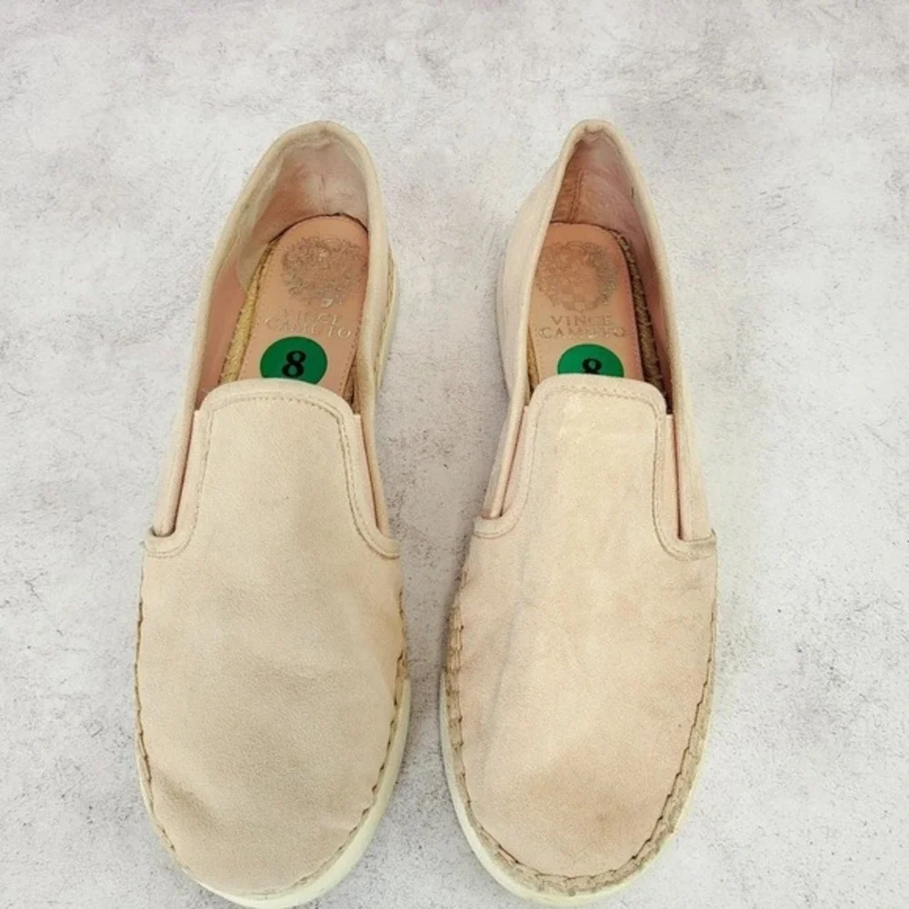 Coastal Chic Slip On Sneakers Womens 8 Nude‎ Neutral Suede Loafer VINCE CAMUTO